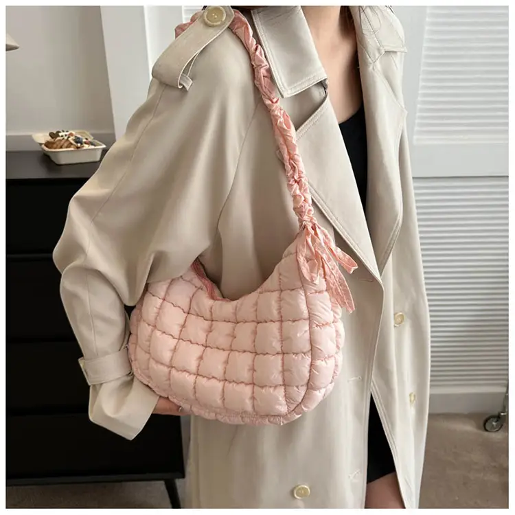 Women Pleated Shoulder Bag Brown 2023 — feature 13