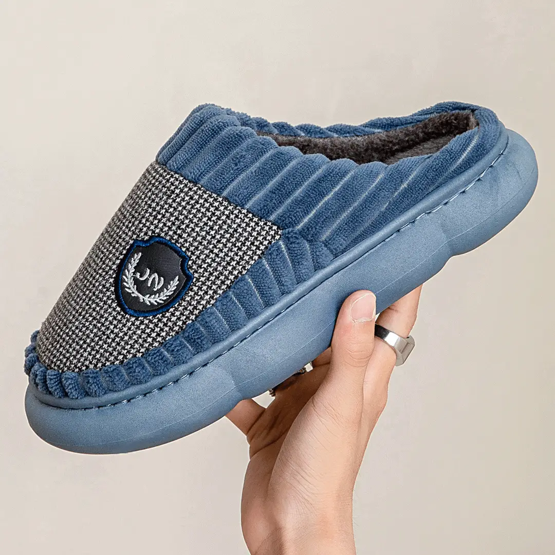Cotton Slippers for Men Autumn and Winter 2026 New Style Indoor Home Large Size Thick Sole 46 Non-Slip 47 Warm Cotton Slippers for Men - Image 3