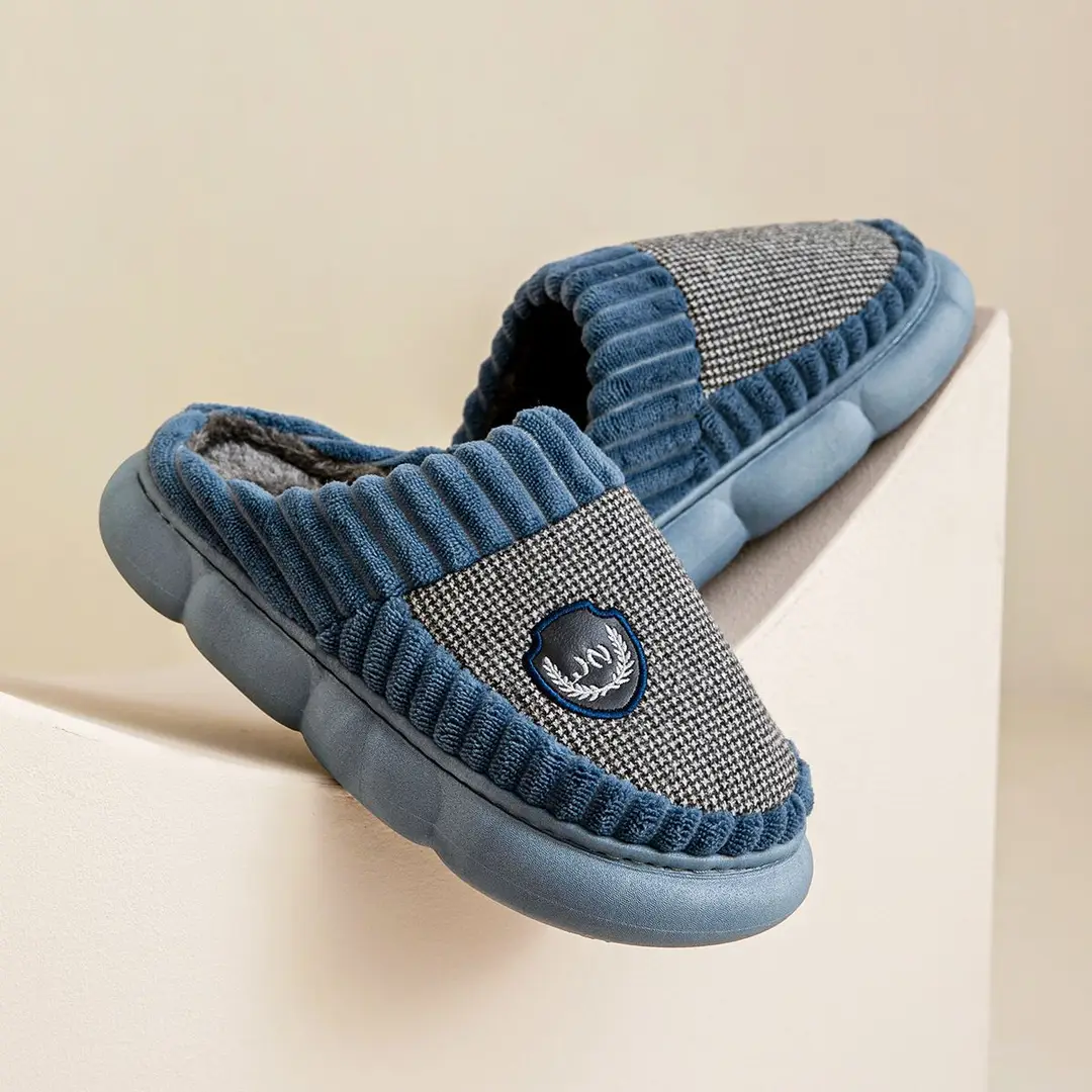 Cotton Slippers for Men Autumn and Winter 2026 New Style Indoor Home Large Size Thick Sole 46 Non-Slip 47 Warm Cotton Slippers for Men - Image 4