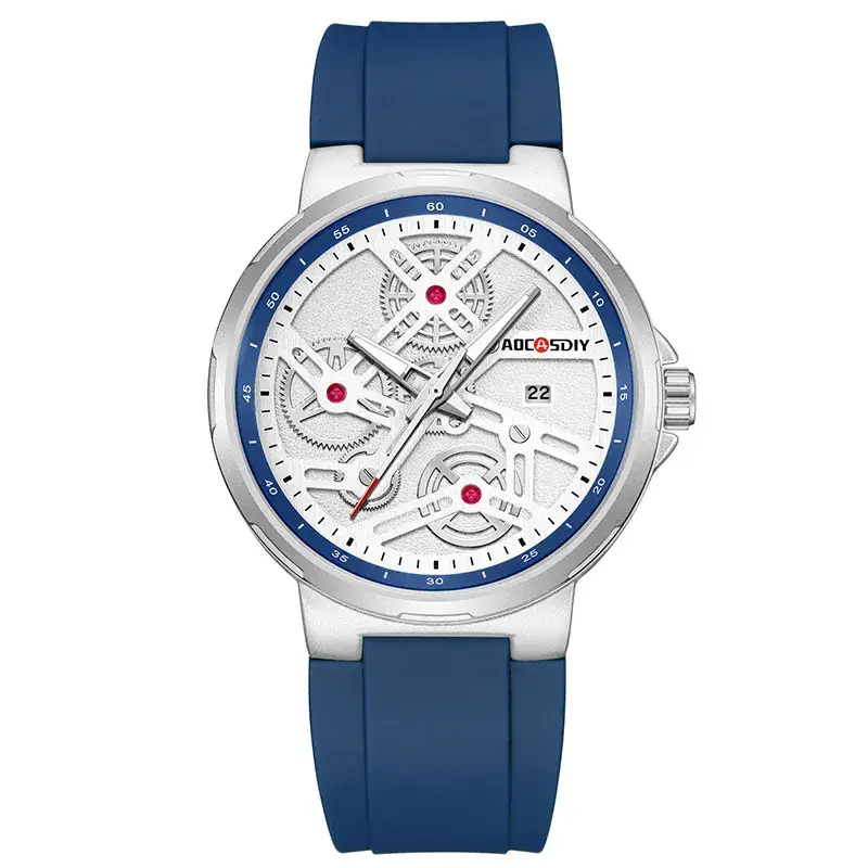 Men's Black Chronograph Watch with Luminous Gold Accents