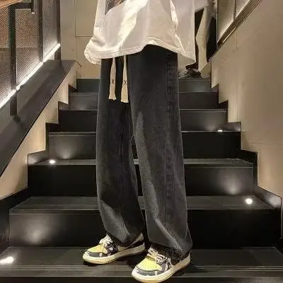 Men's Wide Leg Straight Leg Jeans Spring Autumn Loose Fit - Image 6