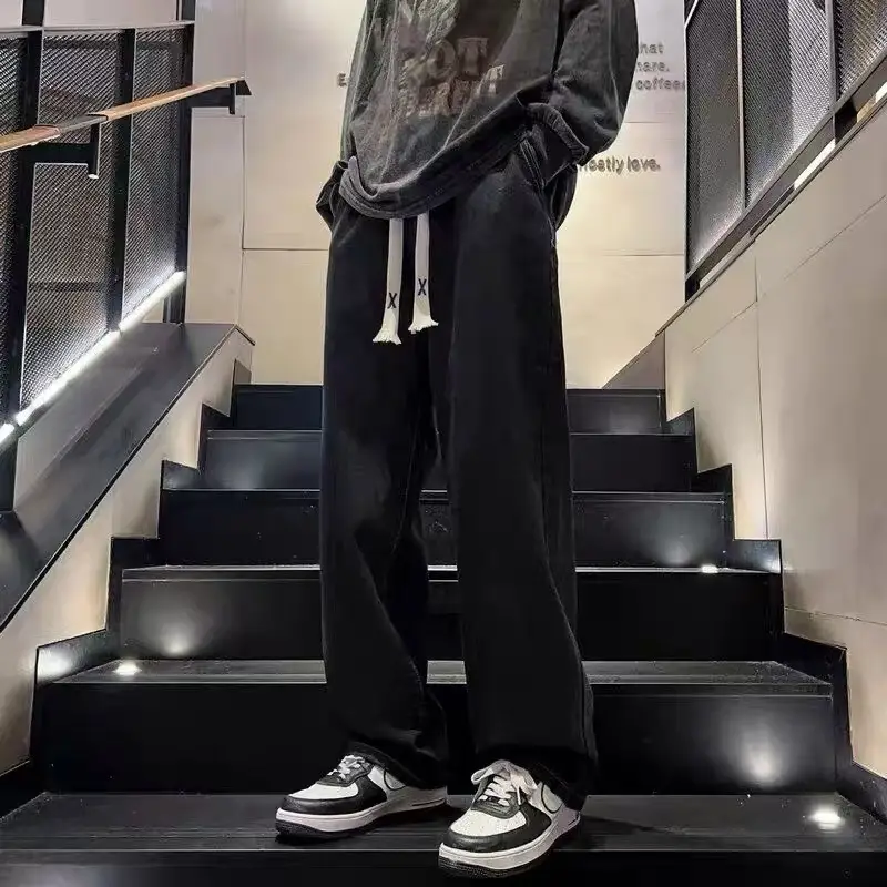 Men's Wide Leg Straight Leg Jeans Spring Autumn Loose Fit - Image 2