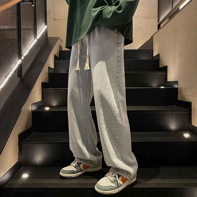 Men's Wide Leg Straight Leg Jeans Spring Autumn Loose Fit - Image 3