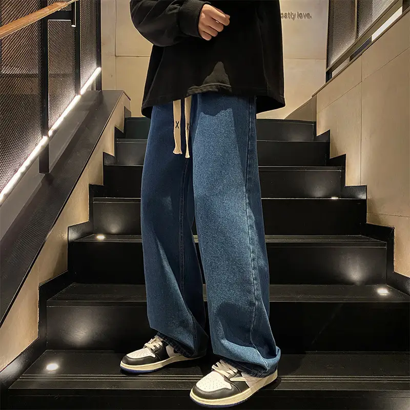 Men's Wide Leg Straight Leg Jeans Spring Autumn Loose Fit - Image 4