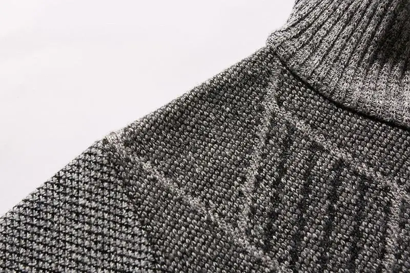 Men's New Zipper Cardigan Sweater Brown Plaid Coar — feature 18