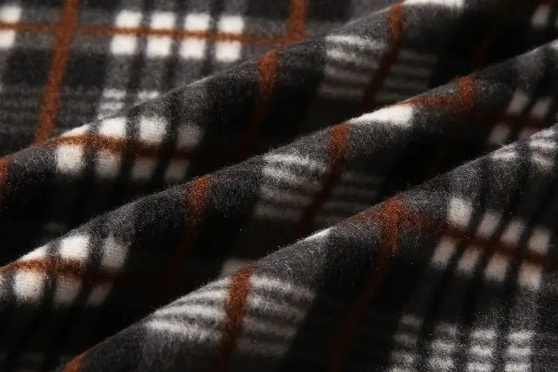 Men's New Zipper Cardigan Sweater Brown Plaid Coar — feature 23