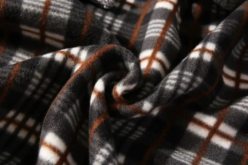 Men's New Zipper Cardigan Sweater Brown Plaid Coar — feature 24