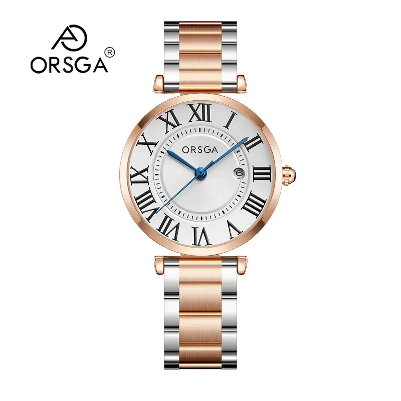Orsga Women's Rose Gold Roman Dial Watch