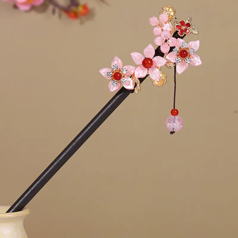 Antique Hairpin Tassel Wooden Hairpin Children's Imitation Ebony Headdress Disc Hair Han Clothing Accessories Ancient Clothes Hair Hairpin Hair - Image 64