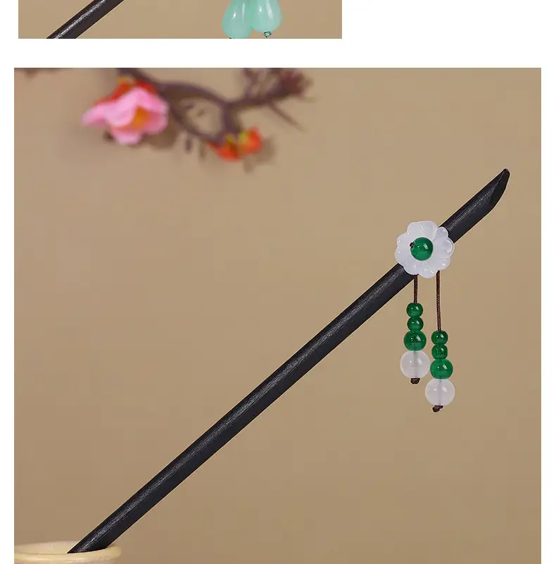Antique Hairpin Tassel Wooden Hairpin Children's Imitation Ebony Headdress Disc Hair Han Clothing Accessories Ancient Clothes Hair Hairpin Hair — feature 4