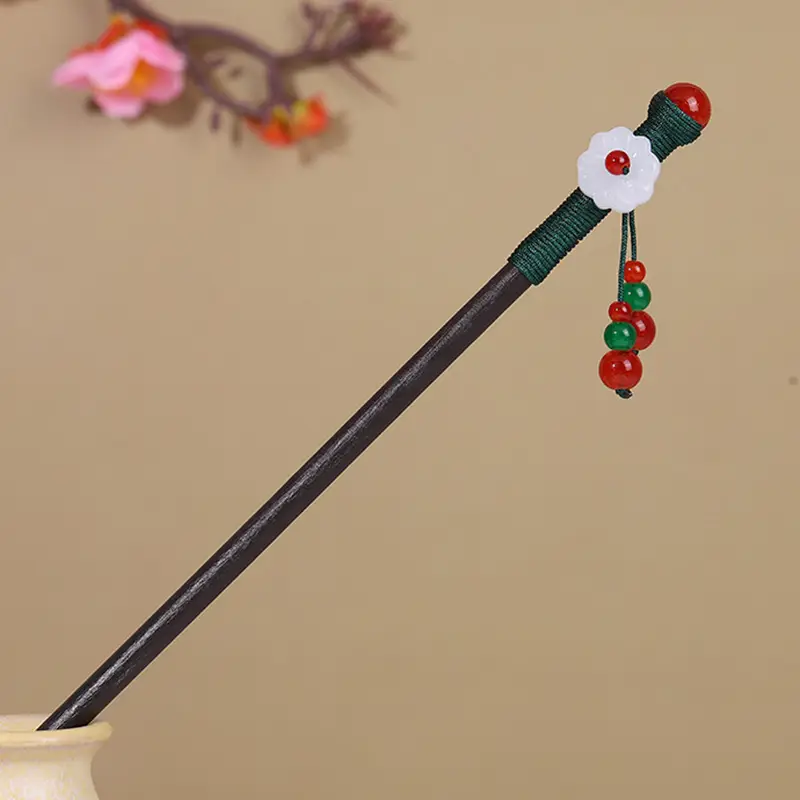 Antique Hairpin Tassel Wooden Hairpin Children's Imitation Ebony Headdress Disc Hair Han Clothing Accessories Ancient Clothes Hair Hairpin Hair - Image 13