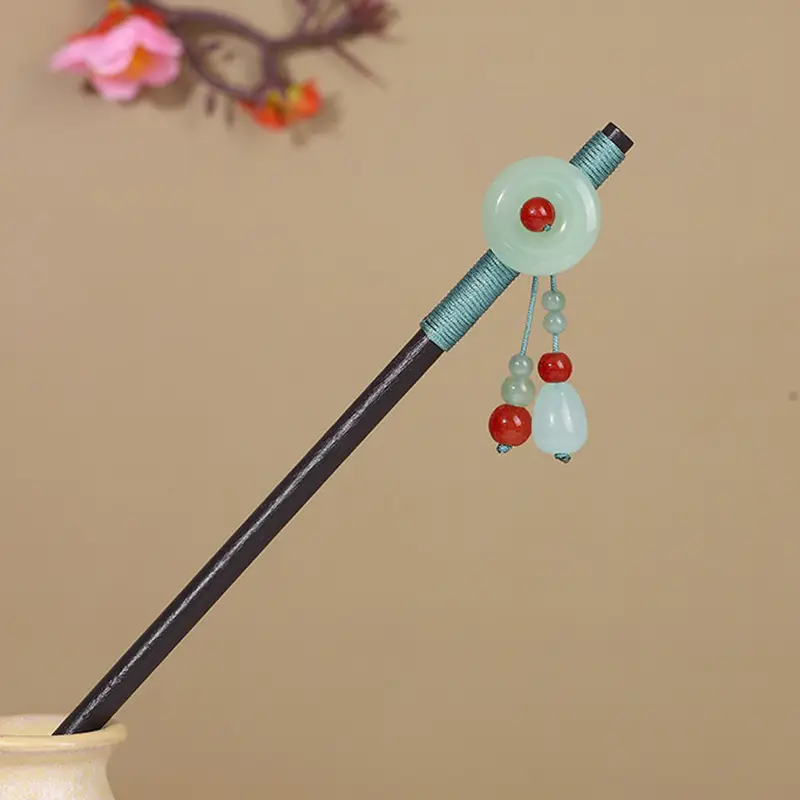 Antique Hairpin Tassel Wooden Hairpin Children's Imitation Ebony Headdress Disc Hair Han Clothing Accessories Ancient Clothes Hair Hairpin Hair - Image 14