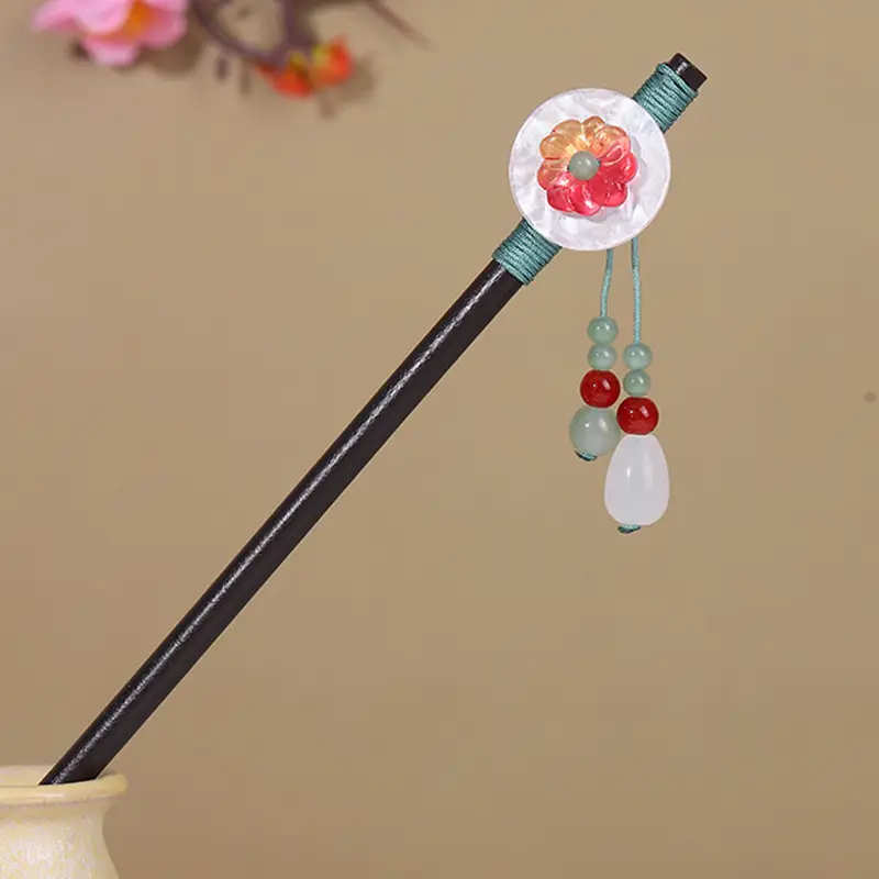 Antique Hairpin Tassel Wooden Hairpin Children's Imitation Ebony Headdress Disc Hair Han Clothing Accessories Ancient Clothes Hair Hairpin Hair - Image 16