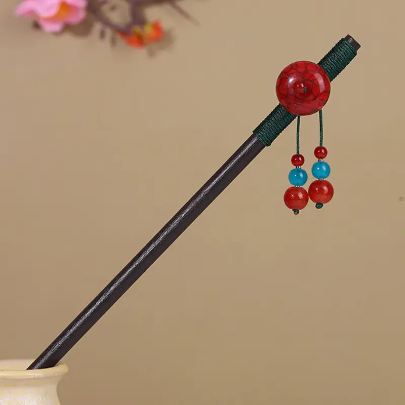 Antique Hairpin Tassel Wooden Hairpin Children's Imitation Ebony Headdress Disc Hair Han Clothing Accessories Ancient Clothes Hair Hairpin Hair - Image 17