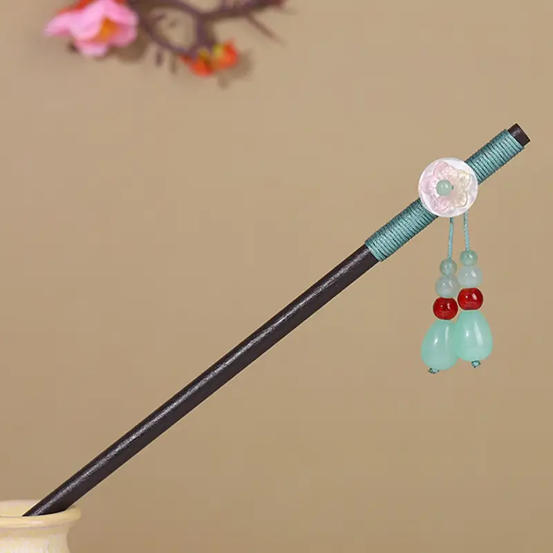 Antique Hairpin Tassel Wooden Hairpin Children's Imitation Ebony Headdress Disc Hair Han Clothing Accessories Ancient Clothes Hair Hairpin Hair - Image 18