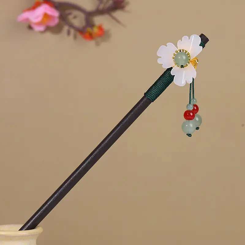 Antique Hairpin Tassel Wooden Hairpin Children's Imitation Ebony Headdress Disc Hair Han Clothing Accessories Ancient Clothes Hair Hairpin Hair - Image 21