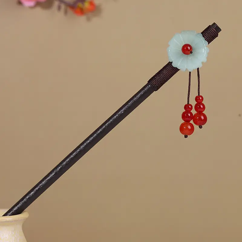 Antique Hairpin Tassel Wooden Hairpin Children's Imitation Ebony Headdress Disc Hair Han Clothing Accessories Ancient Clothes Hair Hairpin Hair - Image 23