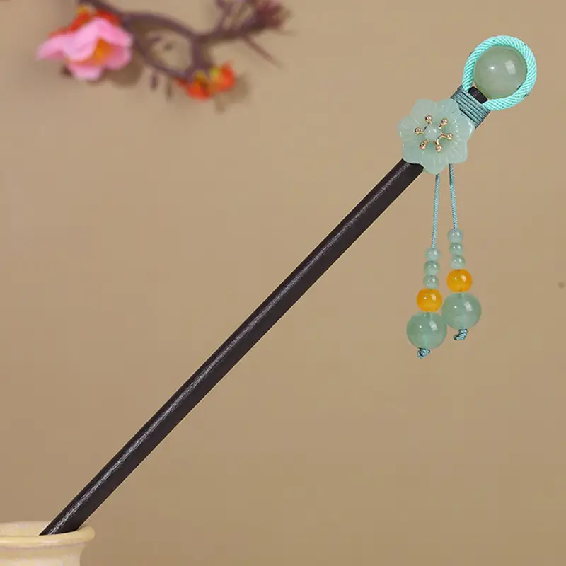 Antique Hairpin Tassel Wooden Hairpin Children's Imitation Ebony Headdress Disc Hair Han Clothing Accessories Ancient Clothes Hair Hairpin Hair - Image 24