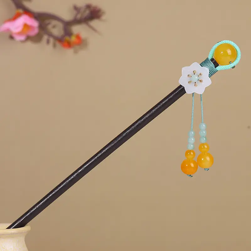 Antique Hairpin Tassel Wooden Hairpin Children's Imitation Ebony Headdress Disc Hair Han Clothing Accessories Ancient Clothes Hair Hairpin Hair - Image 25