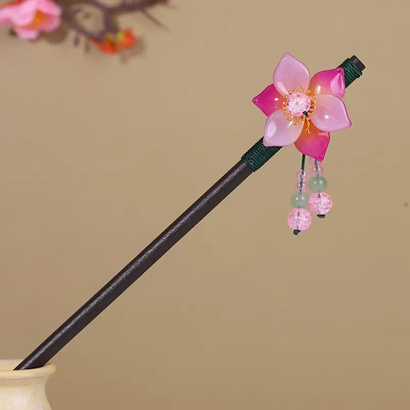 Antique Hairpin Tassel Wooden Hairpin Children's Imitation Ebony Headdress Disc Hair Han Clothing Accessories Ancient Clothes Hair Hairpin Hair - Image 26