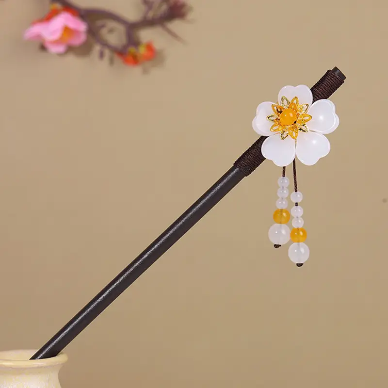 Antique Hairpin Tassel Wooden Hairpin Children's Imitation Ebony Headdress Disc Hair Han Clothing Accessories Ancient Clothes Hair Hairpin Hair - Image 27
