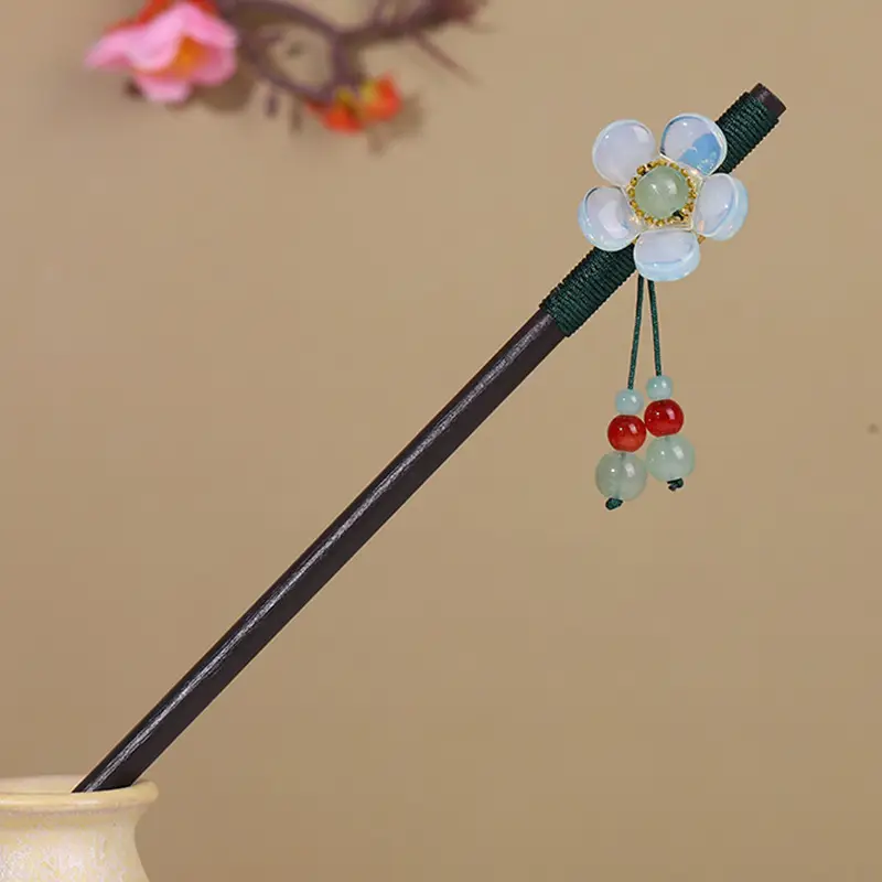 Antique Hairpin Tassel Wooden Hairpin Children's Imitation Ebony Headdress Disc Hair Han Clothing Accessories Ancient Clothes Hair Hairpin Hair - Image 28