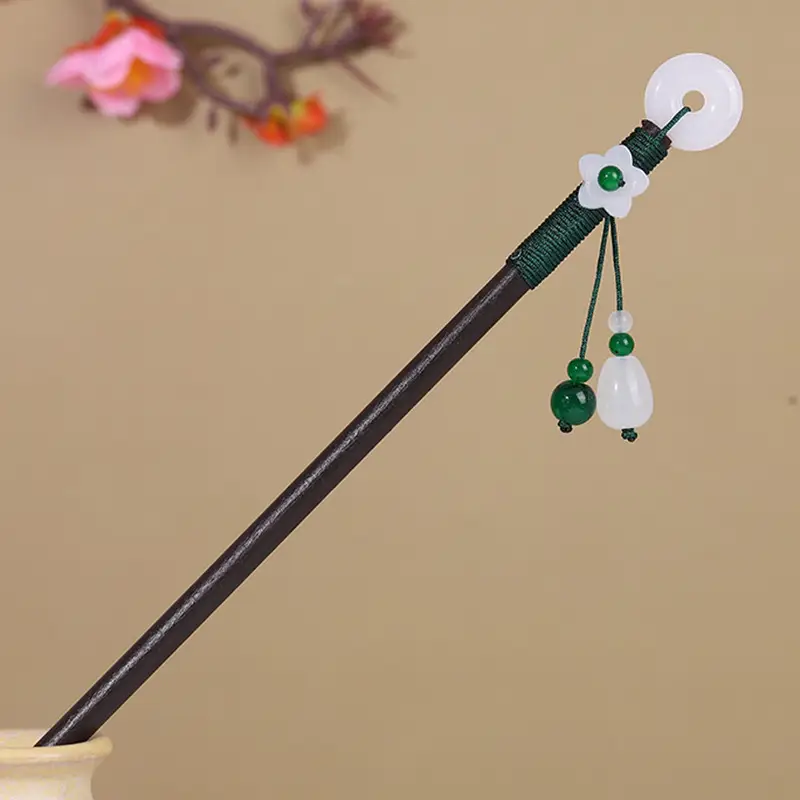 Antique Hairpin Tassel Wooden Hairpin Children's Imitation Ebony Headdress Disc Hair Han Clothing Accessories Ancient Clothes Hair Hairpin Hair - Image 30