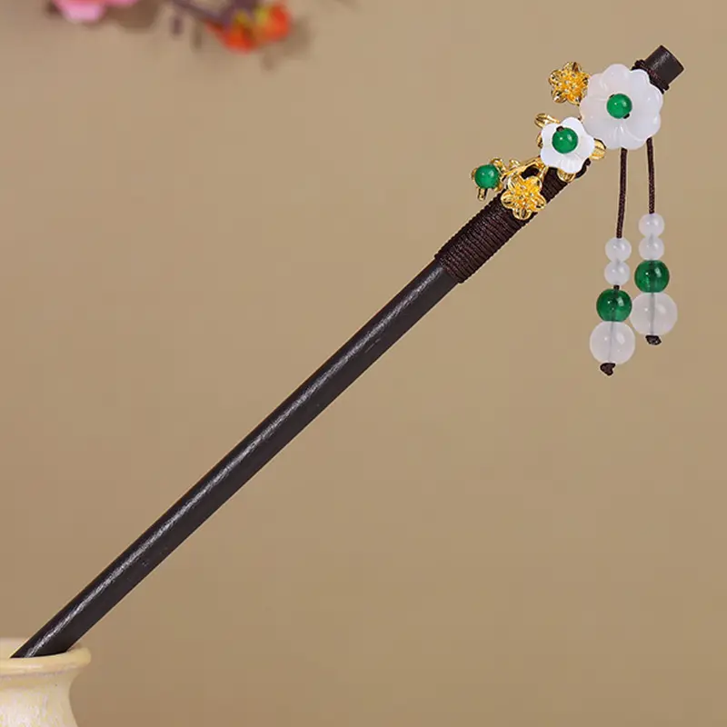 Antique Hairpin Tassel Wooden Hairpin Children's Imitation Ebony Headdress Disc Hair Han Clothing Accessories Ancient Clothes Hair Hairpin Hair - Image 33