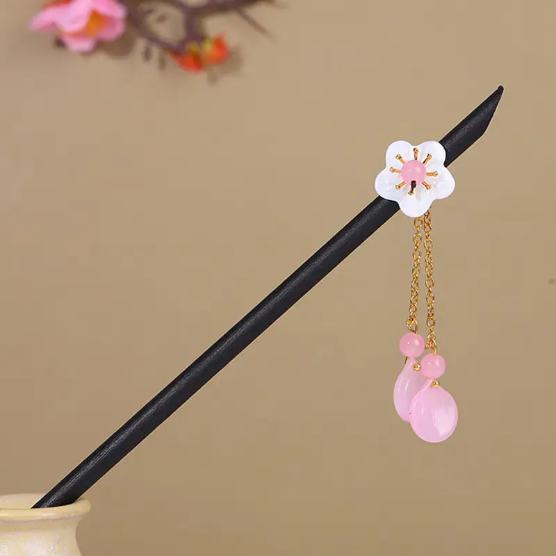 Antique Hairpin Tassel Wooden Hairpin Children's Imitation Ebony Headdress Disc Hair Han Clothing Accessories Ancient Clothes Hair Hairpin Hair - Image 35