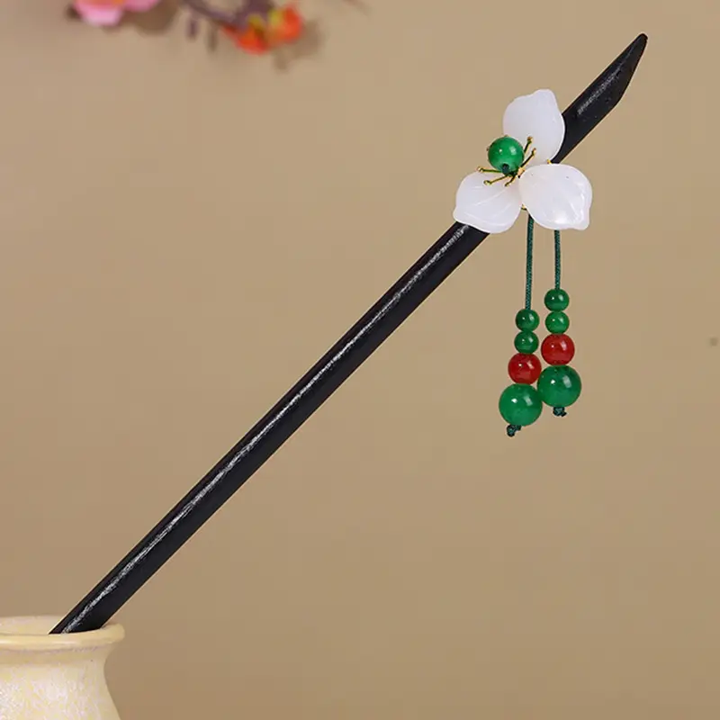 Antique Hairpin Tassel Wooden Hairpin Children's Imitation Ebony Headdress Disc Hair Han Clothing Accessories Ancient Clothes Hair Hairpin Hair - Image 37