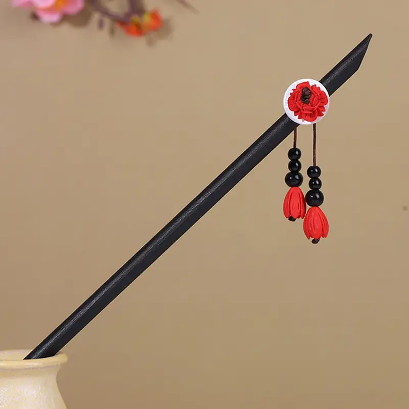 Antique Hairpin Tassel Wooden Hairpin Children's Imitation Ebony Headdress Disc Hair Han Clothing Accessories Ancient Clothes Hair Hairpin Hair - Image 38