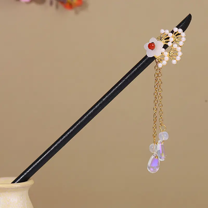 Antique Hairpin Tassel Wooden Hairpin Children's Imitation Ebony Headdress Disc Hair Han Clothing Accessories Ancient Clothes Hair Hairpin Hair - Image 39