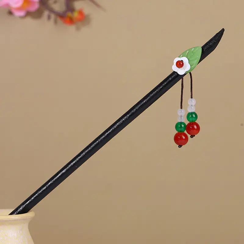 Antique Hairpin Tassel Wooden Hairpin Children's Imitation Ebony Headdress Disc Hair Han Clothing Accessories Ancient Clothes Hair Hairpin Hair - Image 41