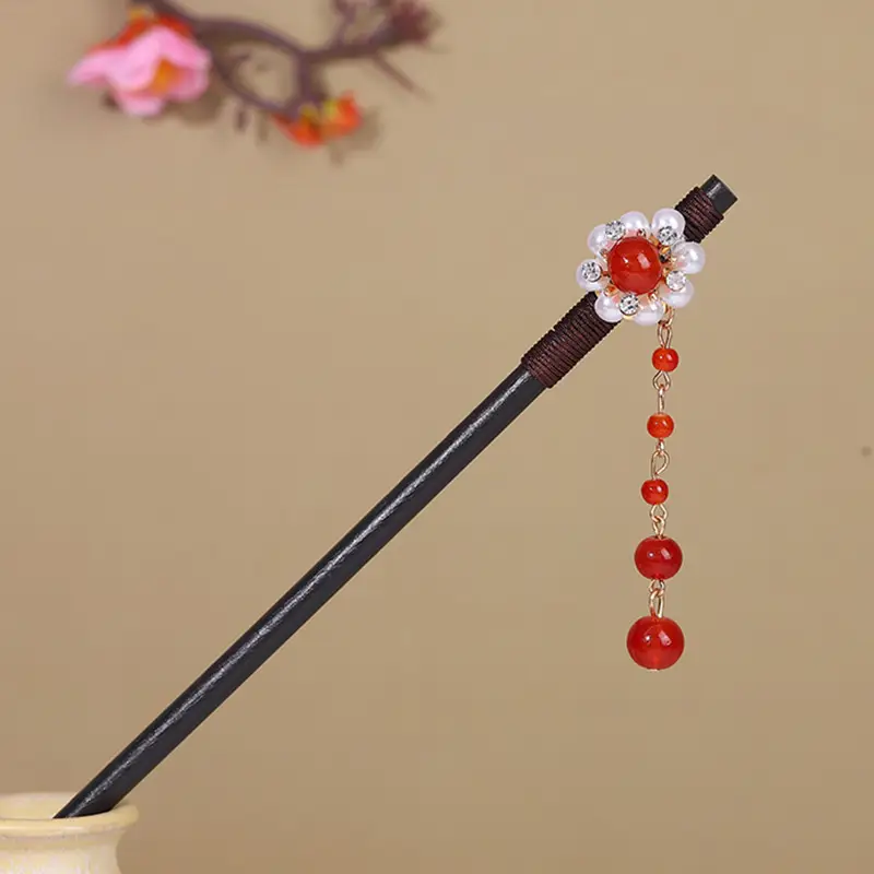 Antique Hairpin Tassel Wooden Hairpin Children's Imitation Ebony Headdress Disc Hair Han Clothing Accessories Ancient Clothes Hair Hairpin Hair - Image 42