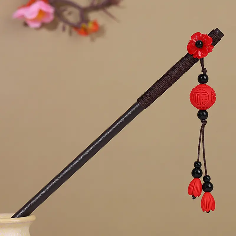Antique Hairpin Tassel Wooden Hairpin Children's Imitation Ebony Headdress Disc Hair Han Clothing Accessories Ancient Clothes Hair Hairpin Hair - Image 43