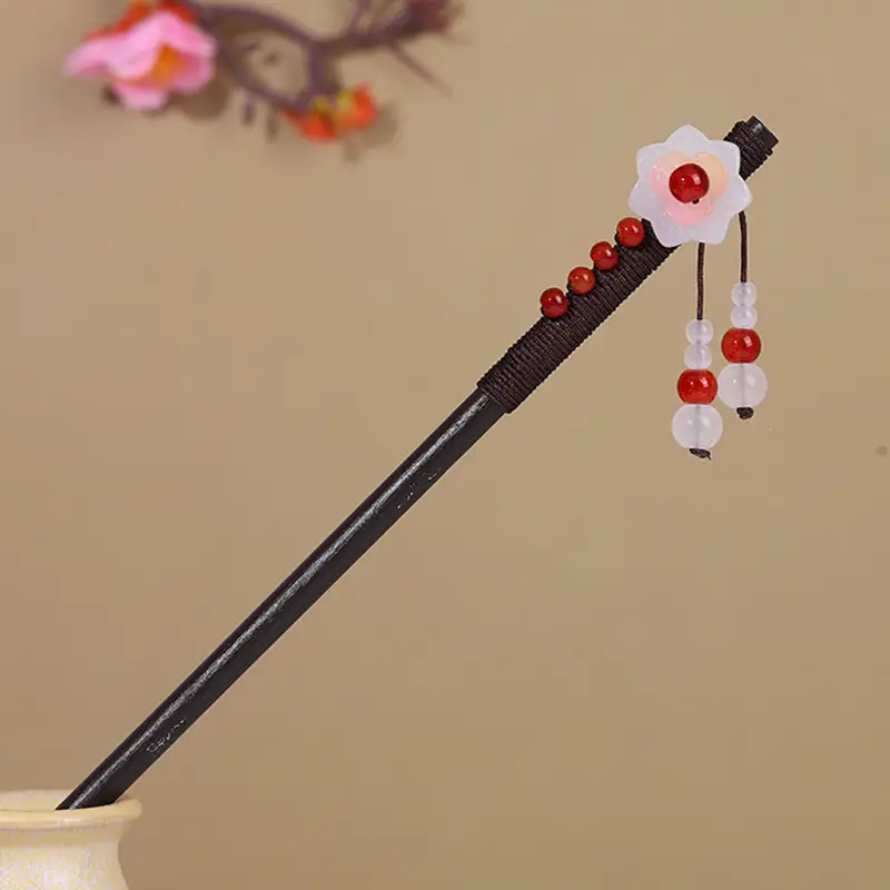 Antique Hairpin Tassel Wooden Hairpin Children's Imitation Ebony Headdress Disc Hair Han Clothing Accessories Ancient Clothes Hair Hairpin Hair - Image 44