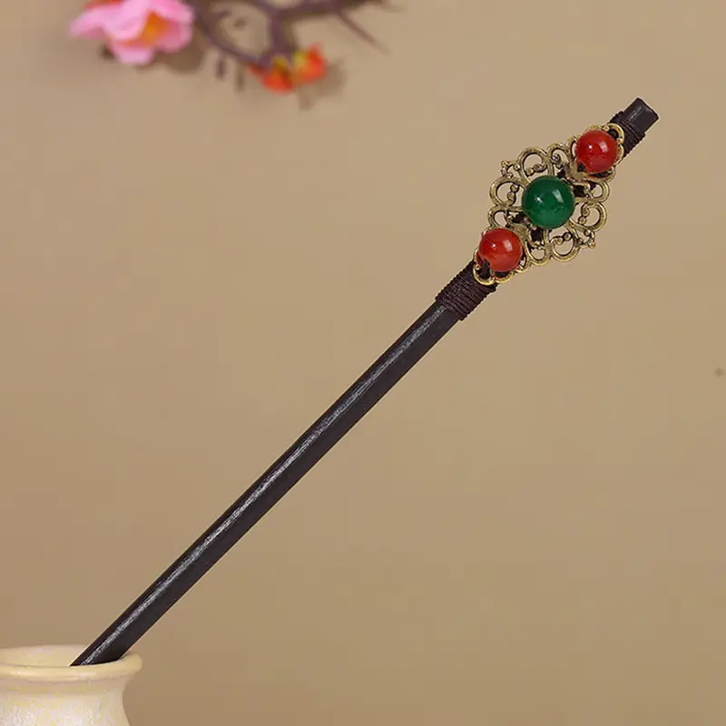 Antique Hairpin Tassel Wooden Hairpin Children's Imitation Ebony Headdress Disc Hair Han Clothing Accessories Ancient Clothes Hair Hairpin Hair - Image 45