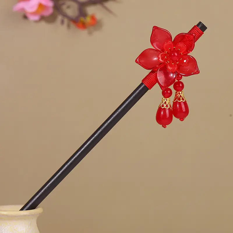 Antique Hairpin Tassel Wooden Hairpin Children's Imitation Ebony Headdress Disc Hair Han Clothing Accessories Ancient Clothes Hair Hairpin Hair - Image 53
