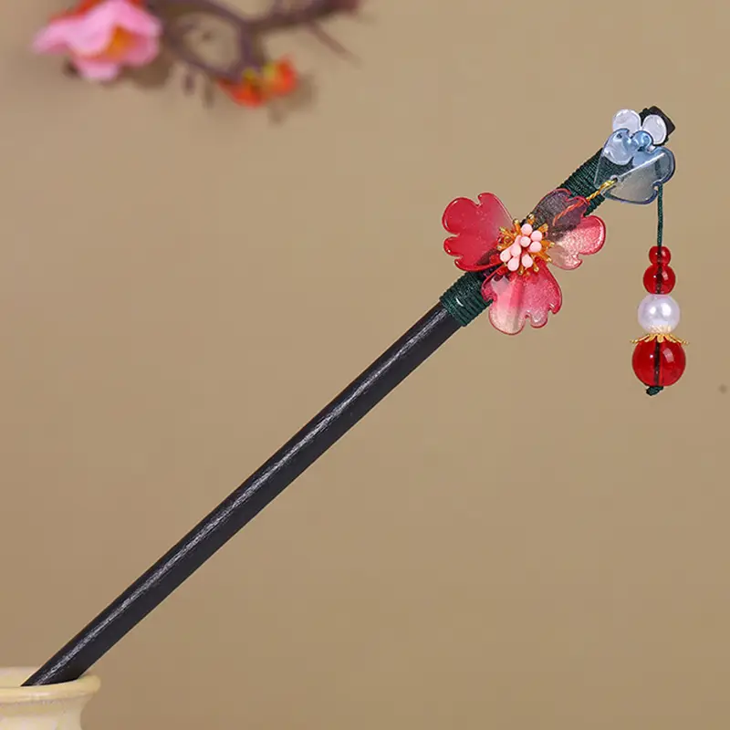 Antique Hairpin Tassel Wooden Hairpin Children's Imitation Ebony Headdress Disc Hair Han Clothing Accessories Ancient Clothes Hair Hairpin Hair - Image 55