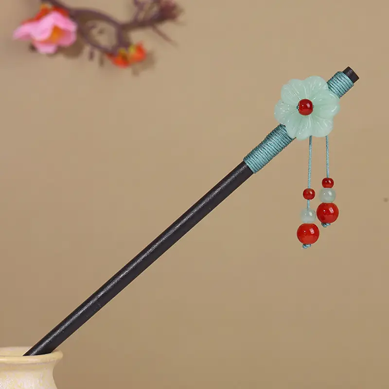 Antique Hairpin Tassel Wooden Hairpin Children's Imitation Ebony Headdress Disc Hair Han Clothing Accessories Ancient Clothes Hair Hairpin Hair - Image 58