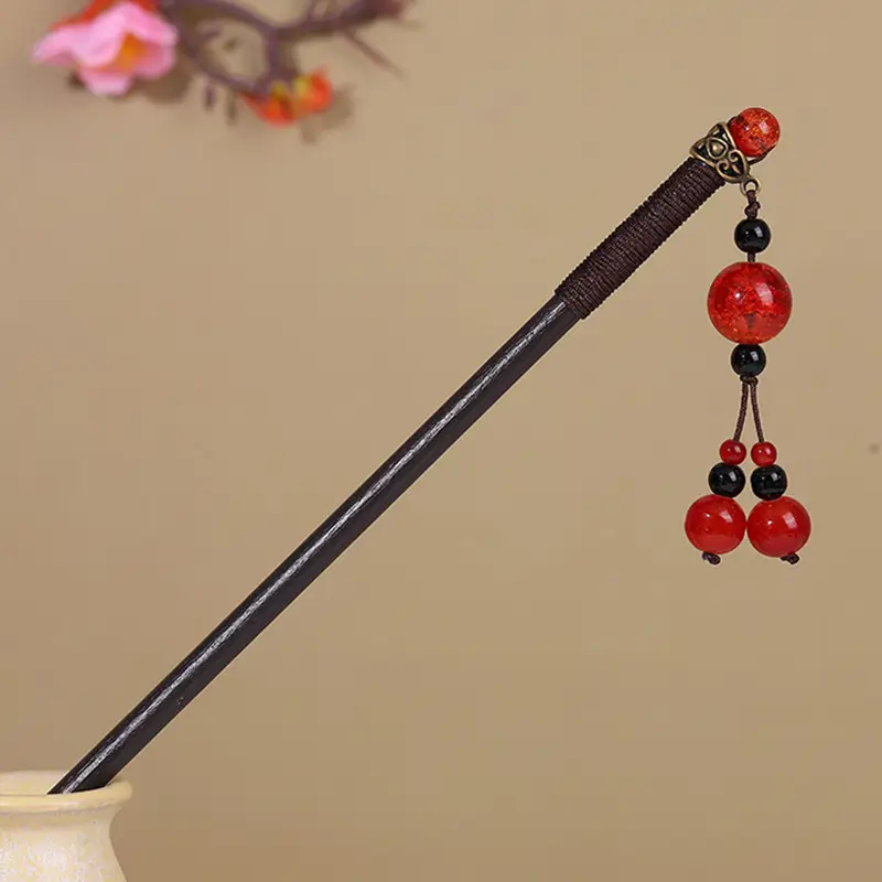 Antique Hairpin Tassel Wooden Hairpin Children's Imitation Ebony Headdress Disc Hair Han Clothing Accessories Ancient Clothes Hair Hairpin Hair - Image 60