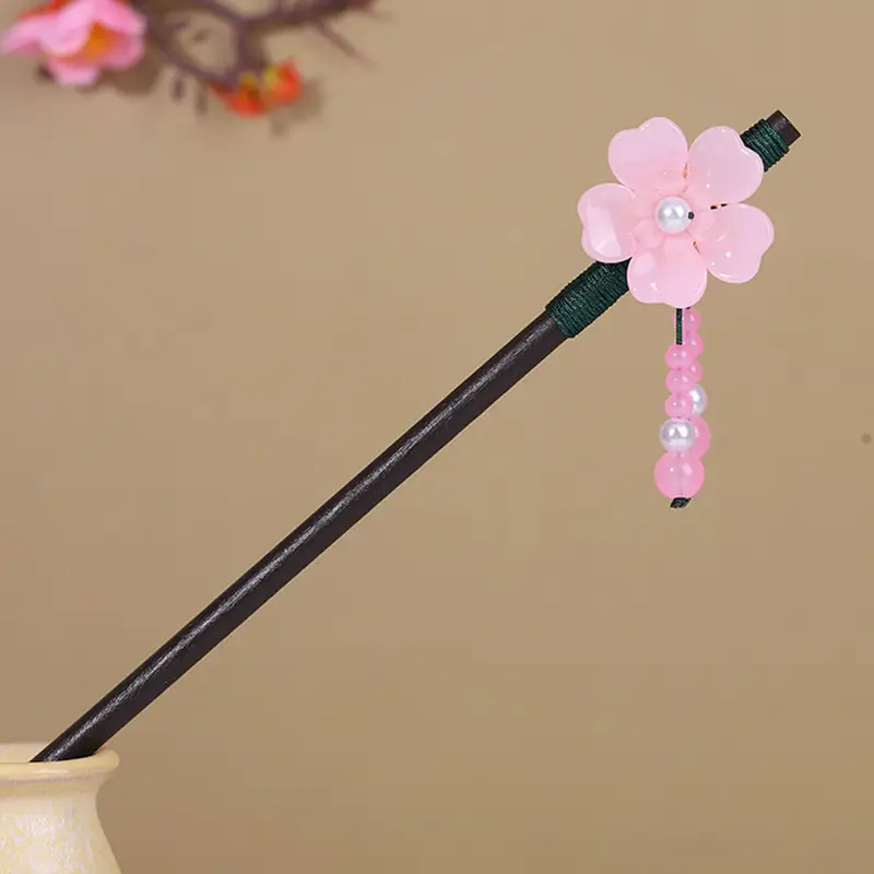 Antique Hairpin Tassel Wooden Hairpin Children's Imitation Ebony Headdress Disc Hair Han Clothing Accessories Ancient Clothes Hair Hairpin Hair - Image 6
