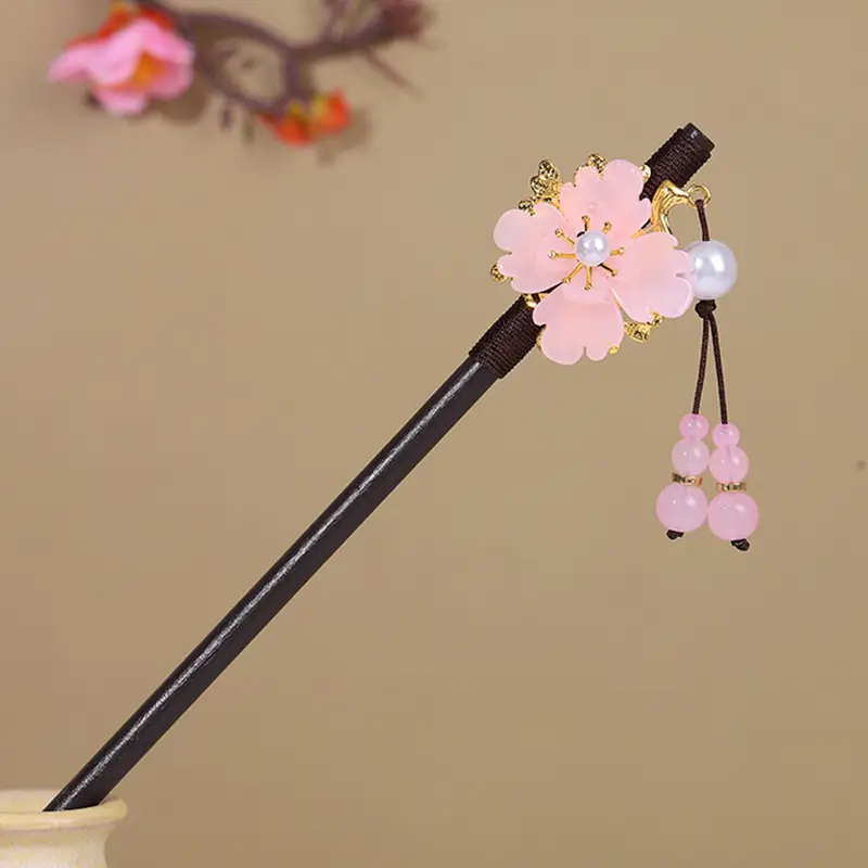Antique Hairpin Tassel Wooden Hairpin Children's Imitation Ebony Headdress Disc Hair Han Clothing Accessories Ancient Clothes Hair Hairpin Hair - Image 8