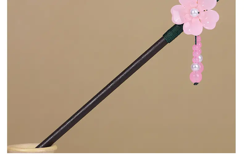 Antique Hairpin Tassel Wooden Hairpin Children's Imitation Ebony Headdress Disc — feature 11