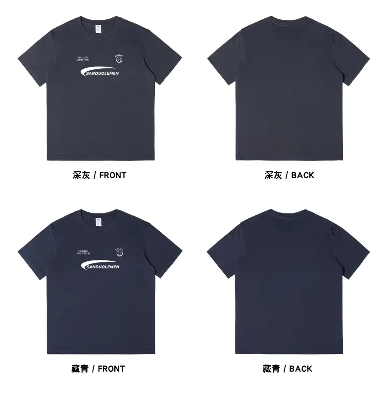 Men Black T-Shirt American Style Print Short Sleeve Cotton — feature 16