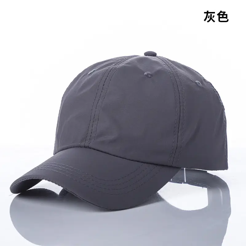 Men's Grey Peaked Baseball Cap with Adjustable Strap - Image 3