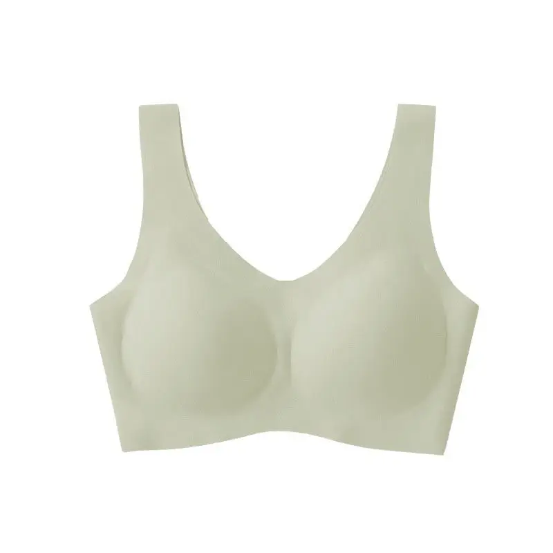 Japanese bra seamless women's underwear latex pad vest sports thin sleep bra ice silk bra push up - Image 7