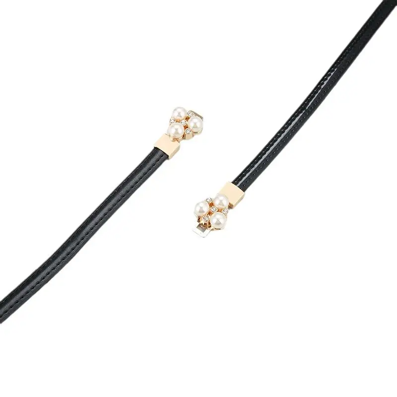 Women's Genuine Leather Decorative Belt with Crystal Accent - Image 16