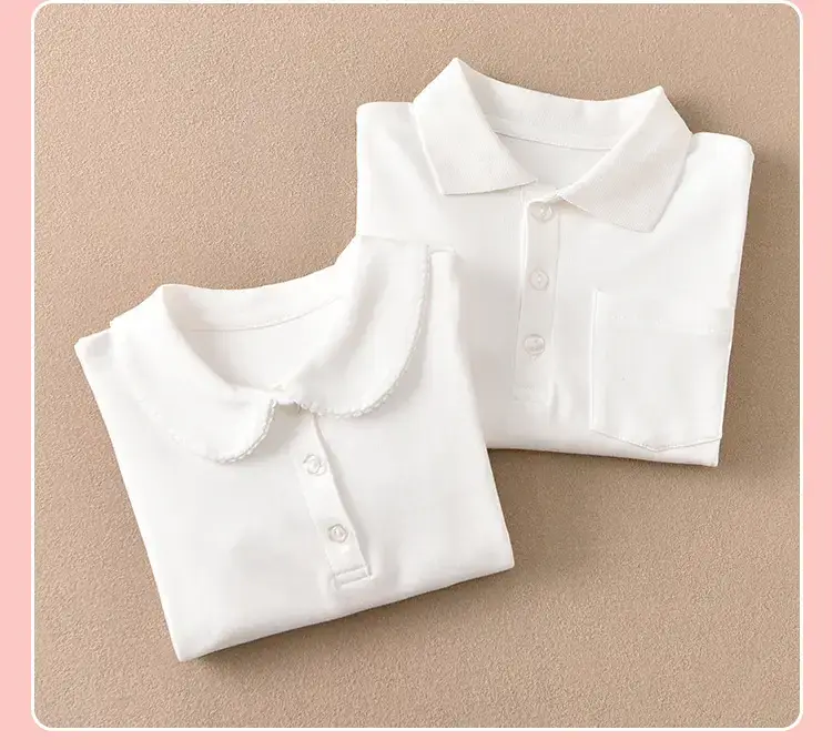 Early Autumn Pure White Long Sleeve T-Shirt for Girls — feature 12