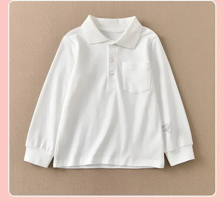 Early Autumn Pure White Long Sleeve T-Shirt for Girls — feature 14